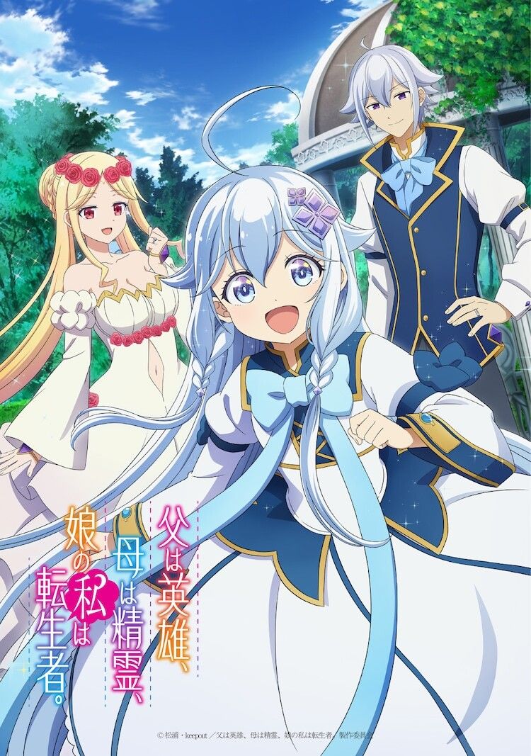 طاقم عمل أنمي “Chichi wa Eiyuu, Haha wa Seirei, Musume no Watashi wa Tenseisha”